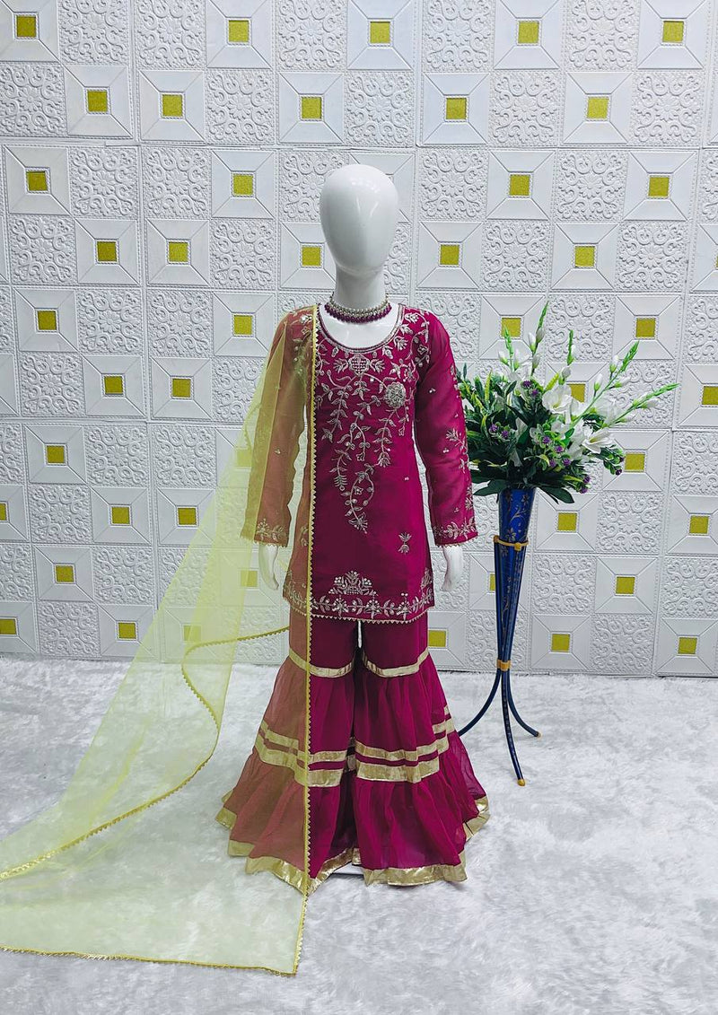 TRENDING  TOP WITH  SHARARA AND DUPATTAA OC-205