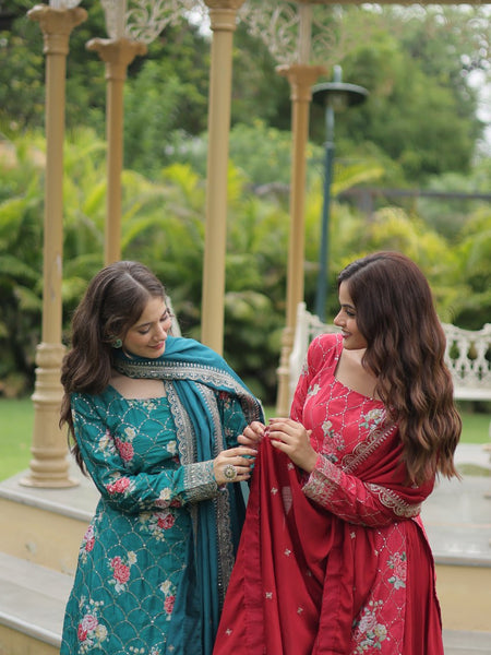SIYA'S PREMIUM DESIGNER READYMADE KURTI-PLAZOO-DUPATTA ka-1125