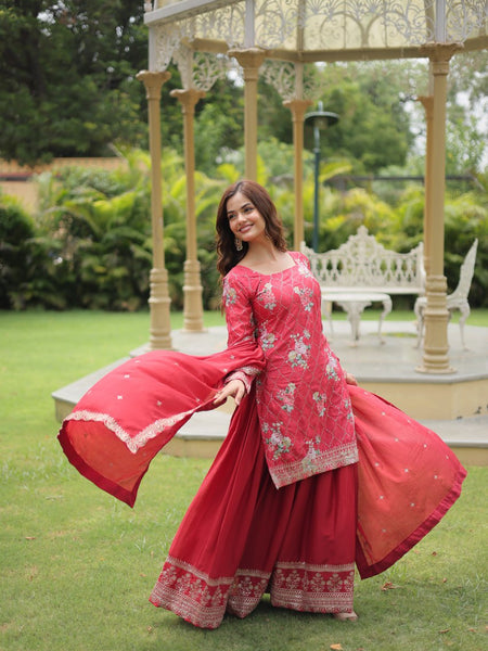 SIYA'S PREMIUM DESIGNER READYMADE KURTI-PLAZOO-DUPATTA ka-1125