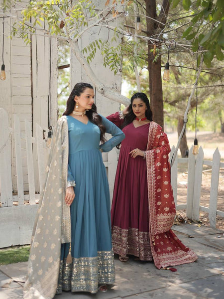 NEW CLASS GOWN-WITH-DUPATTA COLLECTIONS LW-9184