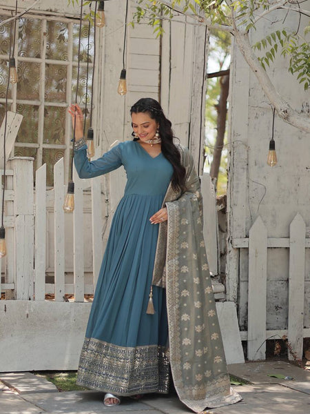 NEW CLASS GOWN-WITH-DUPATTA COLLECTIONS LW-9184