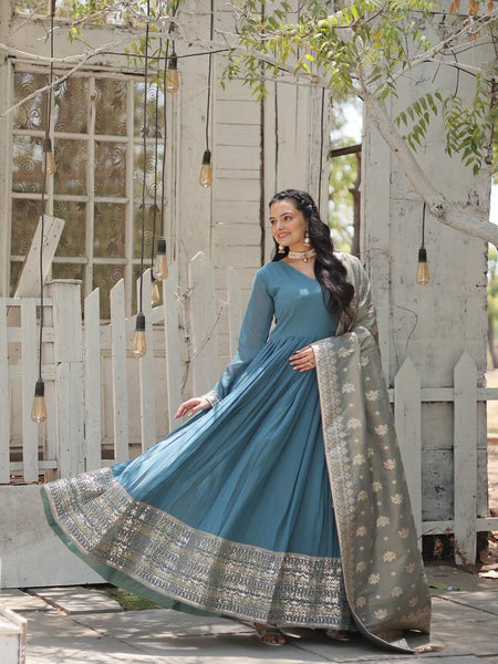 NEW CLASS GOWN-WITH-DUPATTA COLLECTIONS LW-9184