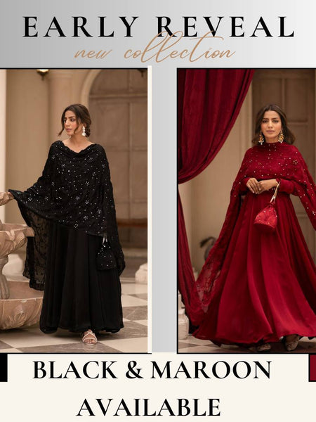PREMIUM READYMADE  BLACK & RED SUIT SET TD-6008