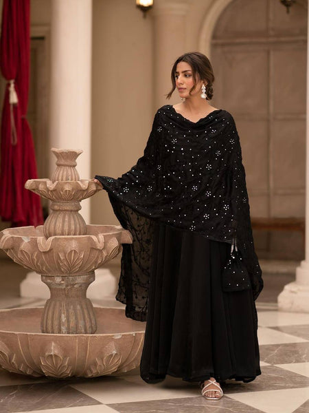 PREMIUM READYMADE  BLACK & RED SUIT SET TD-6008