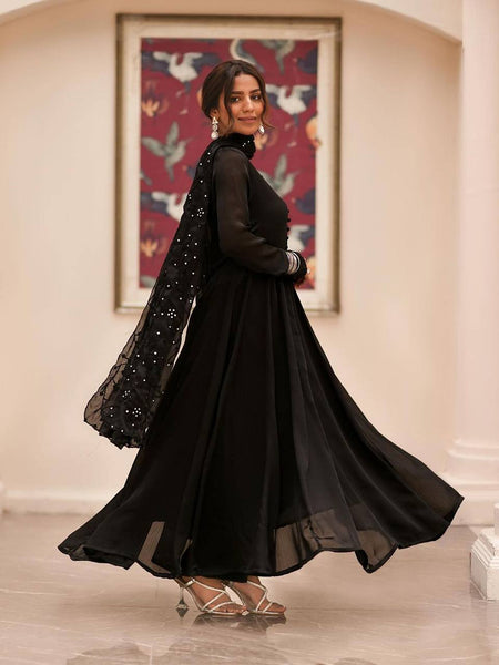 PREMIUM READYMADE  BLACK & RED SUIT SET TD-6008