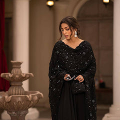 PREMIUM READYMADE  BLACK & RED SUIT SET TD-6008