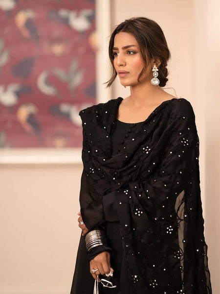 PREMIUM READYMADE  BLACK & RED SUIT SET TD-6008
