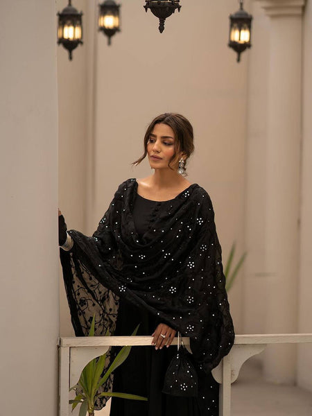 PREMIUM READYMADE  BLACK & RED SUIT SET TD-6008