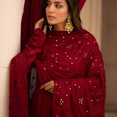 PREMIUM READYMADE  BLACK & RED SUIT SET TD-6008