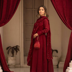 PREMIUM READYMADE  BLACK & RED SUIT SET TD-6008