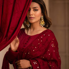 PREMIUM READYMADE  BLACK & RED SUIT SET TD-6008