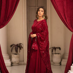 PREMIUM READYMADE  BLACK & RED SUIT SET TD-6008