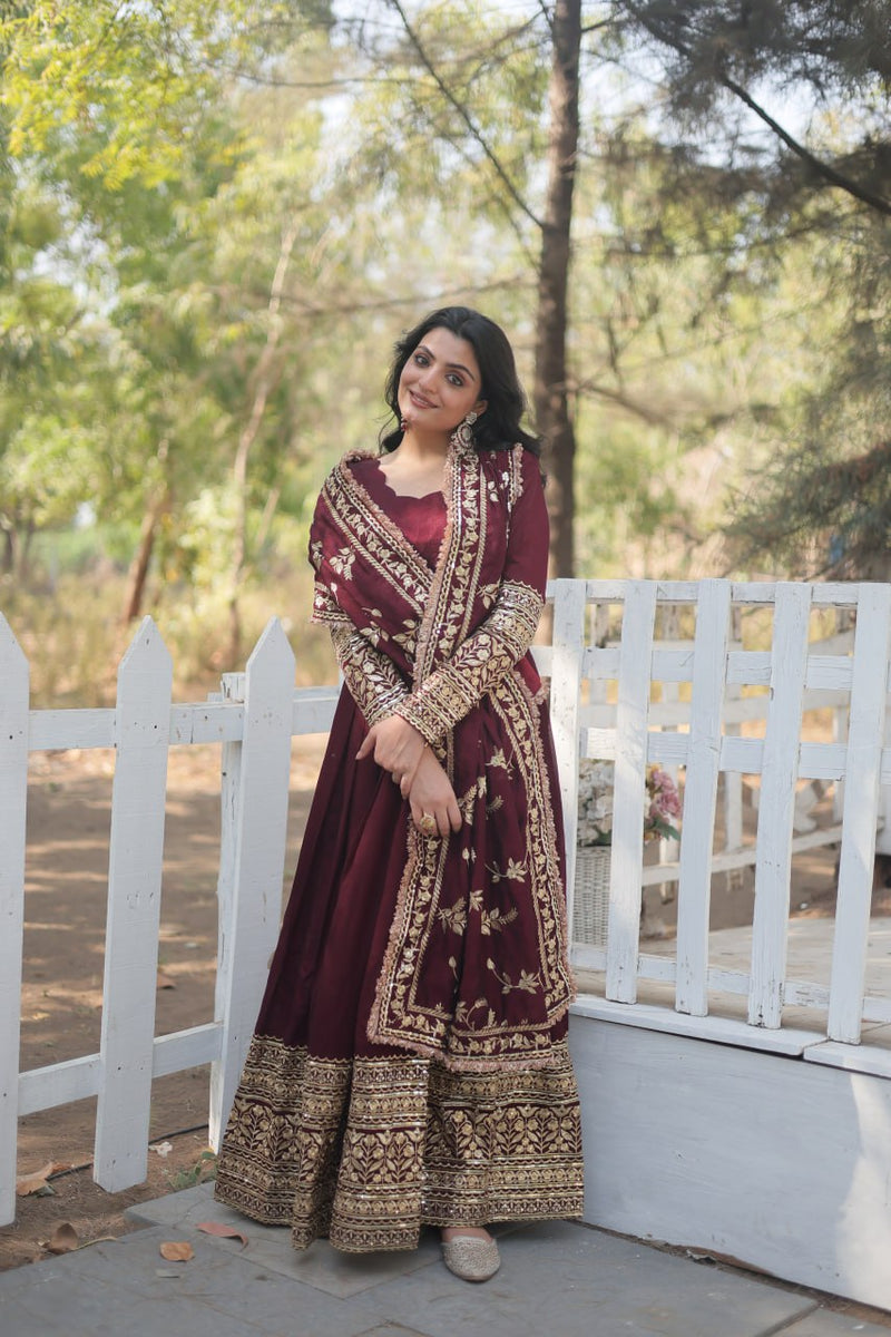 RADIANT DARK MAROON SUIT SET  142