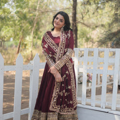 RADIANT DARK MAROON SUIT SET  142