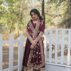 RADIANT DARK MAROON SUIT SET  142