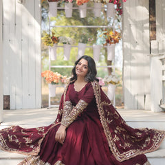 RADIANT DARK MAROON SUIT SET  142