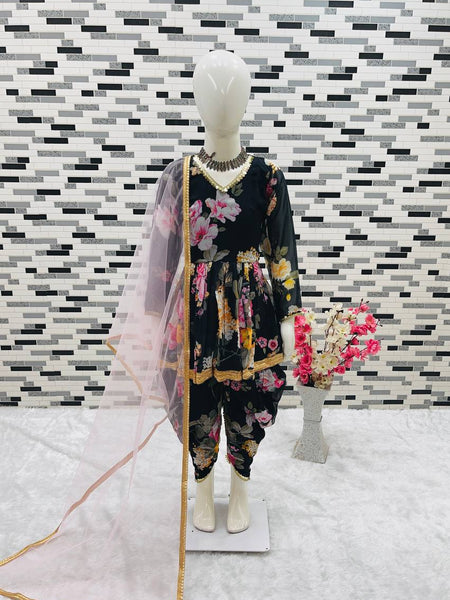New Designer Heavy Fox Georgette Dhoti Salwarr Suit OC-160 Black