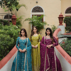 PIYA'S PREMIUM DESIGNER READYMADE TOP-SHARARA-DUPATTA LW-9193