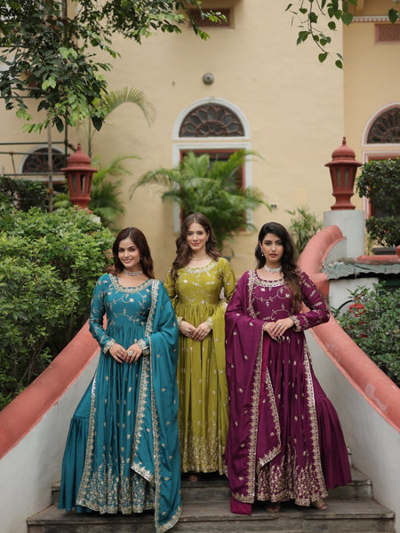 PIYA'S PREMIUM DESIGNER READYMADE TOP-SHARARA-DUPATTA LW-9193