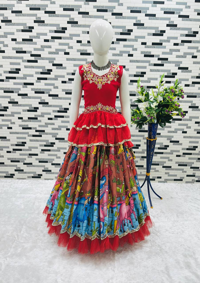 NEW DESIGNER KEDIYA STYLE LAHENGAA SET FULLY STTICHED OC-189