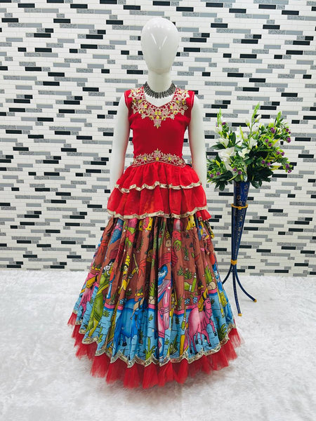 NEW DESIGNER KEDIYA STYLE LAHENGAA SET FULLY STTICHED OC-189