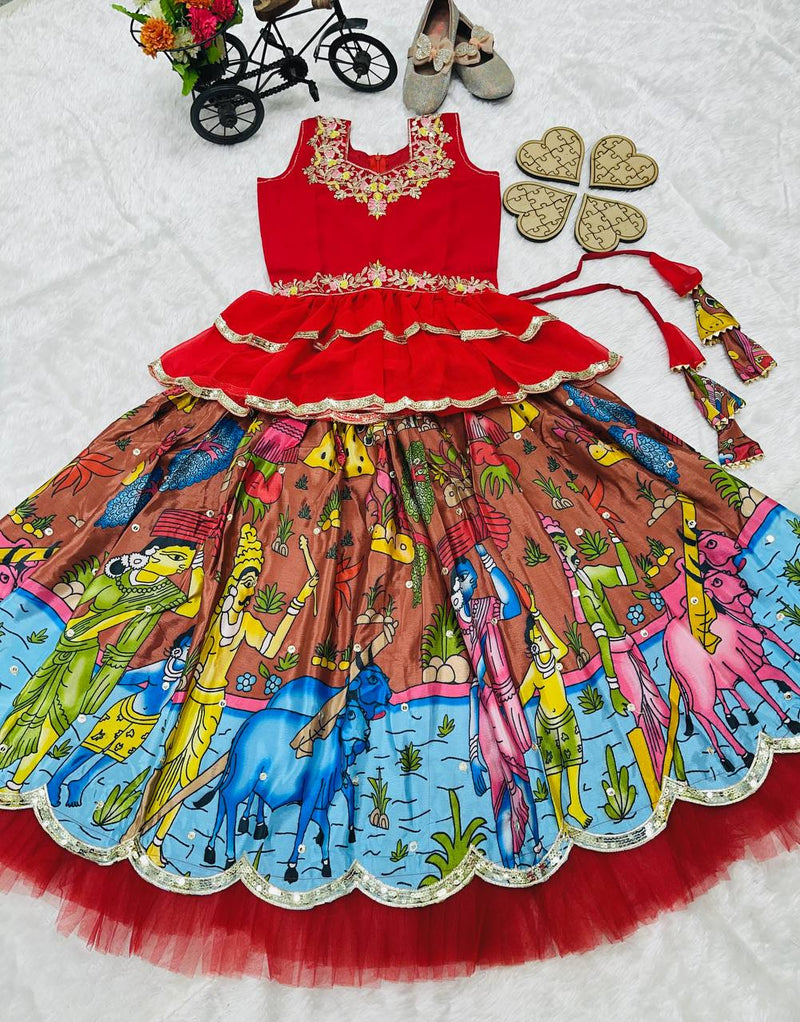 NEW DESIGNER KEDIYA STYLE LAHENGAA SET FULLY STTICHED OC-189