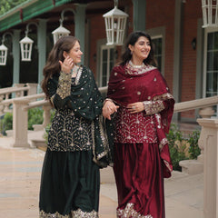 Avni's Designer Readymade Kurti Plazoo Dupatta Set-TD-159