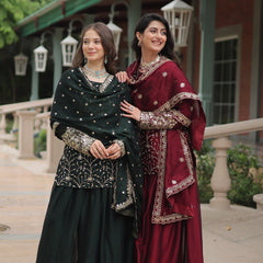 Avni's Designer Readymade Kurti Plazoo Dupatta Set-TD-159