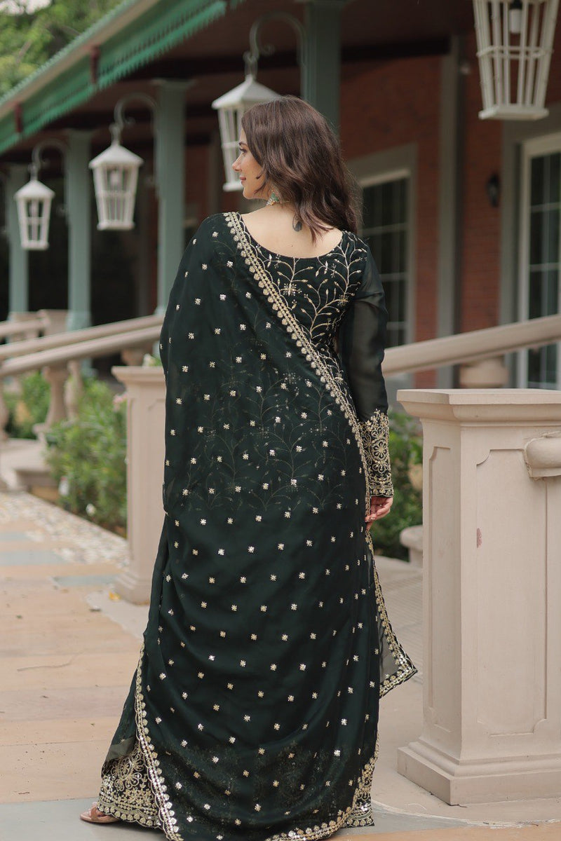 Avni's Designer Readymade Kurti Plazoo Dupatta Set-TD-159