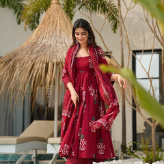 Pavitra's Pure Cotton Anarkali Suit Set