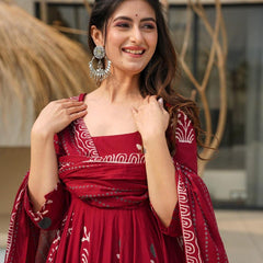 Pavitra's Pure Cotton Anarkali Suit Set