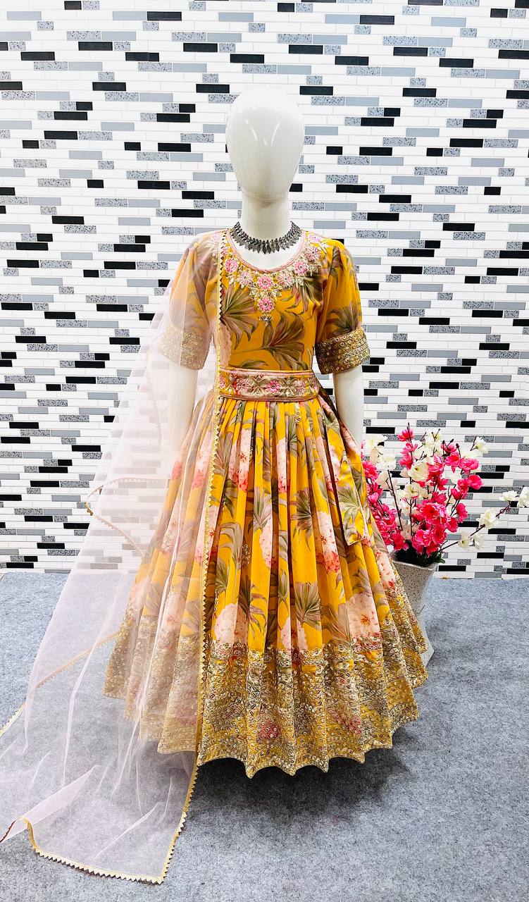 New Designer Heavy Fox Georgette Gownn OC-152