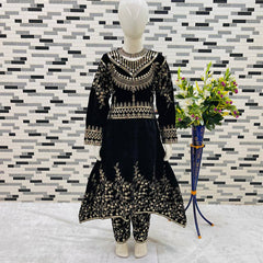 Winter Collection Beautiful Heavy Embroidery Siqunce Work Gownn-Pent OC-190