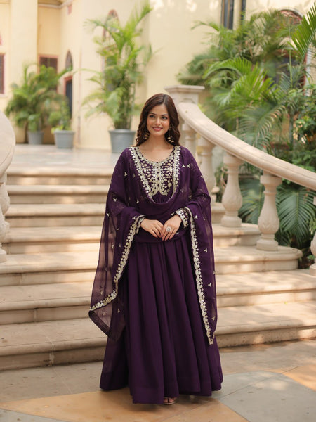 Payal's Blooming Gown With Sequins-Multi Embroidered Work L9195