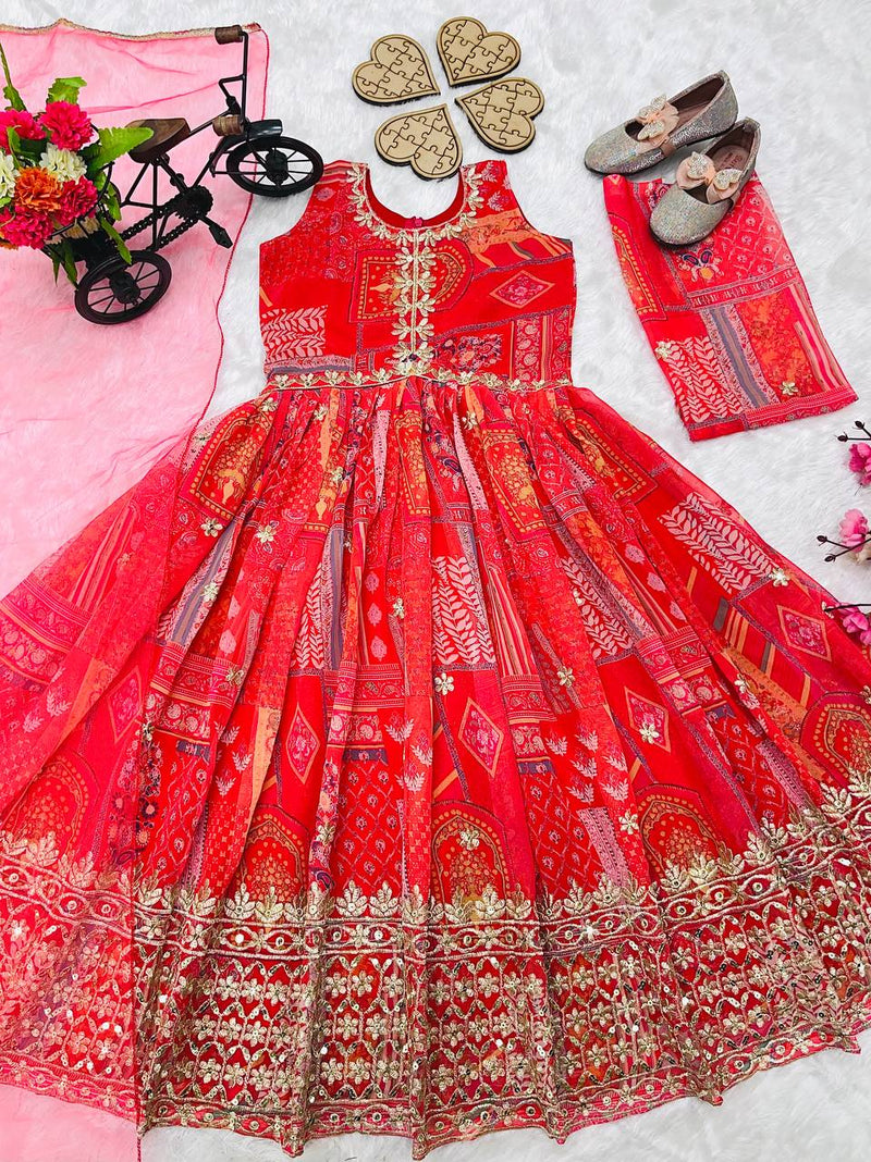 New Designer Heavy Fox Georgette Embroidered Siqunce Work Gownn OC-159