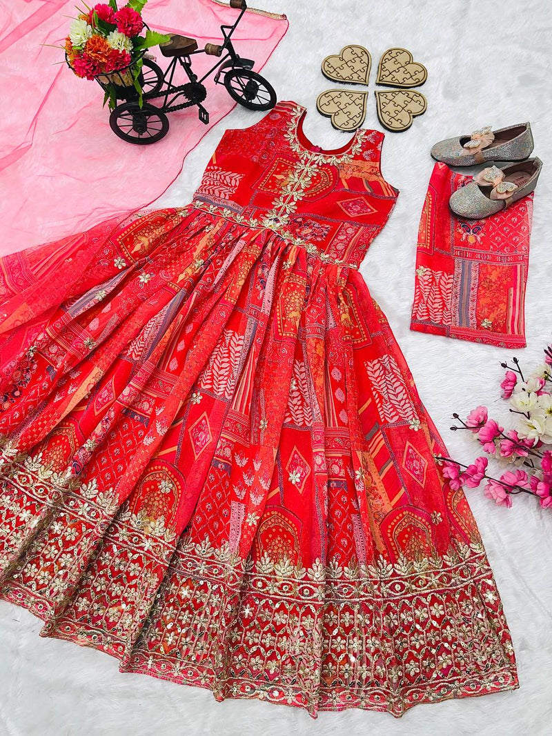 New Designer Heavy Fox Georgette Embroidered Siqunce Work Gownn OC-159