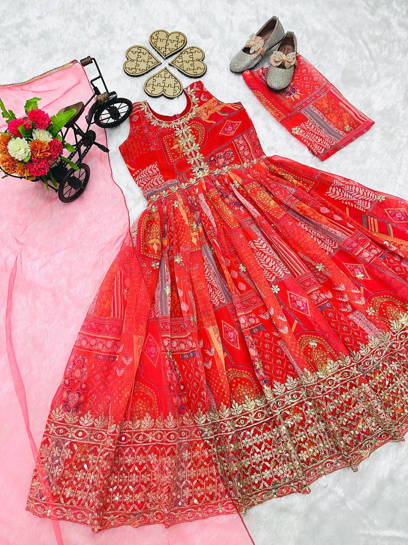 New Designer Heavy Fox Georgette Embroidered Siqunce Work Gownn OC-159