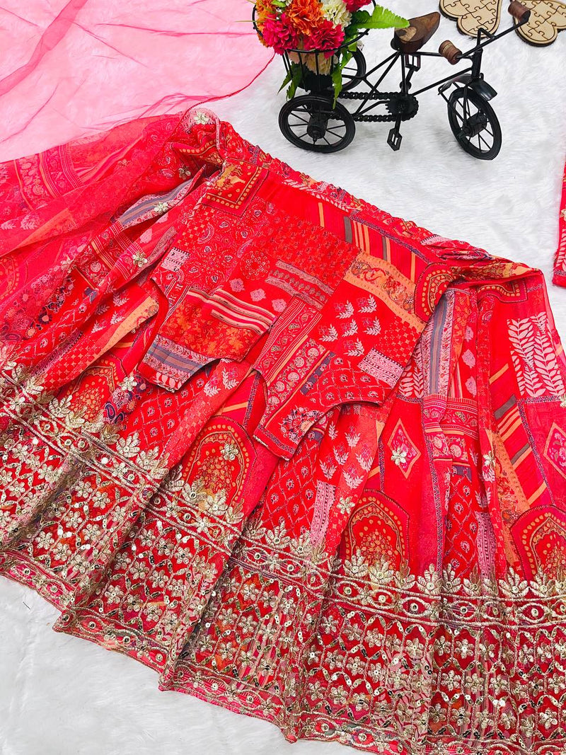 New Designer Heavy Fox Georgette Embroidered Siqunce Work Gownn OC-159