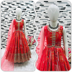 New Designer Heavy Fox Georgette Embroidered Siqunce Work Gownn OC-159