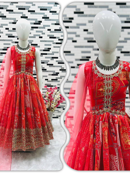 New Designer Heavy Fox Georgette Embroidered Siqunce Work Gownn OC-159
