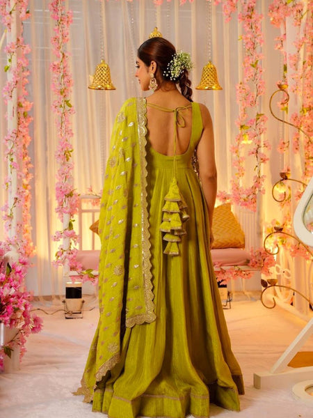 Vidhya's Roman Silk Anarkali Suit