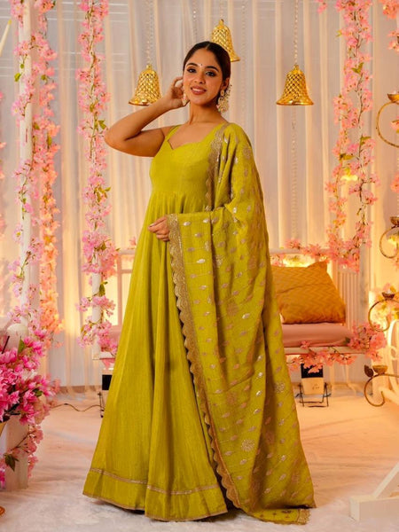 Vidhya's Roman Silk Anarkali Suit