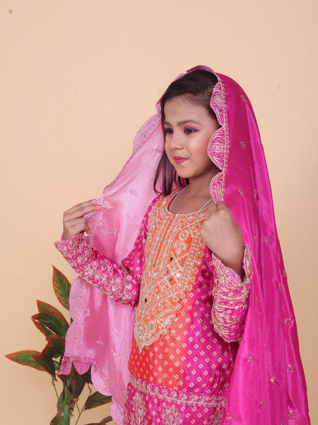 Pure Chinnon With Heavy Embroideryy Coding Dori-Sequence Work Top-Bottomm And Dupattaa Set Fully Stitched OC-186