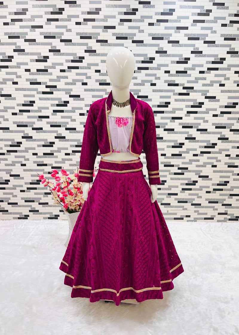 New Designer Heavy Fox Georgette Embroidery chain work Kotii Lahenga Choli OC-161