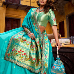 Sky Blue Color Paithani Lehenga