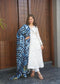 White Roman Silk New Design Premium Anarkali Suit Set .