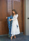 White Roman Silk New Design Premium Anarkali Suit Set .