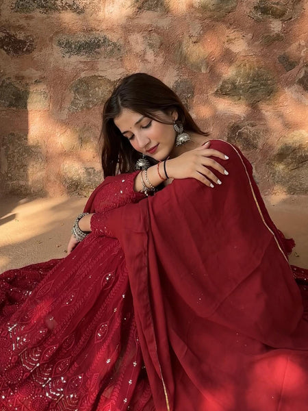 Vidhya's Premium Anarkali Suit Set