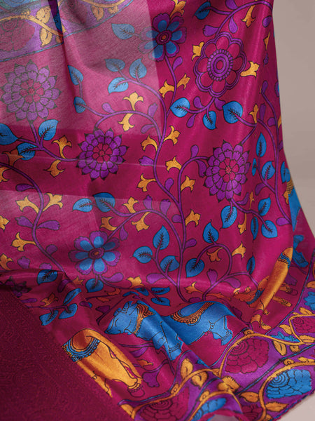 Mustard Color Printed With Zari Weaving Work Tussar Silk Saree